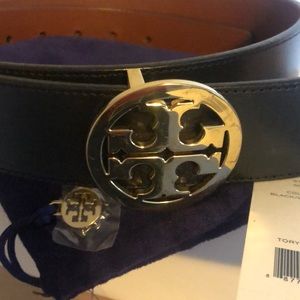 Tory Burch Reversible Belt - Blk & Luggage Small
